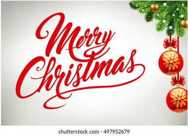 Merry Christmas Background Calligraphy Text Stock Vector (Royalty Free ...