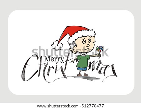 Merry Christmas Christmas Background Cartoon Style Stock
