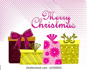 merry christmas background with colorful gifts