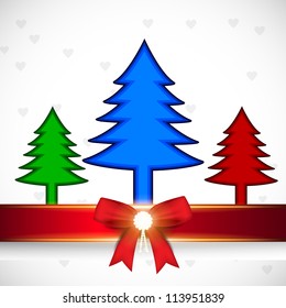 Merry Christmas background with colorful Xmas tree. EPS 10.