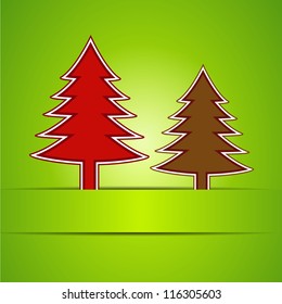 Merry Christmas background with colorful Xmas tree. EPS 10.