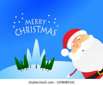 merry christmas background with cute character illustration 