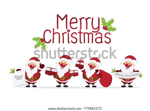 Merry Christmas Background Cute Santa Claus Stock Image