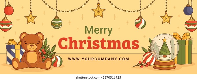 Merry Christmas background. December 25. Happy Christmas season Celebration. Christmas tree. Vector illustration for Poster, Banner, Greeting Card, Flyer, Invitation, Card, Cover, Template. gift box.