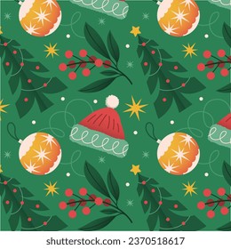 Merry Christmas background. December 25. Happy Christmas season Celebration. Christmas tree. Vector illustration for Poster, Banner, Greeting Card, Flyer, Invitation, Card, Cover, Template. gift box.