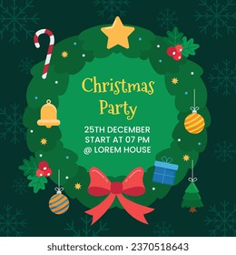 Merry Christmas background. December 25. Happy Christmas season Celebration. Christmas tree. Vector illustration for Poster, Banner, Greeting Card, Flyer, Invitation, Card, Cover, Template. gift box.