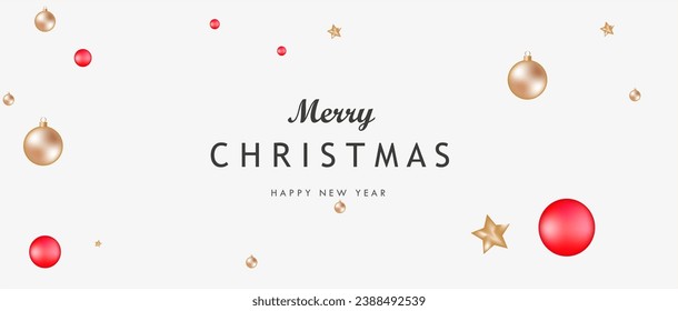  merry Christmas background with decoration balls greetings banner