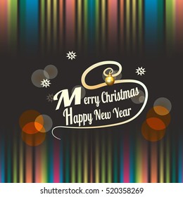Merry Christmas background with decoration and text - Happy New Year.