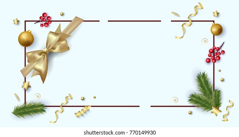 Merry Christmas background design. Vector logo, typography. Usable as banner, greeting card, gift package etc.