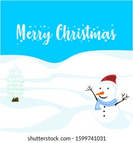 Merry Christmas Background Design in Winter for Theme or Wallpaper