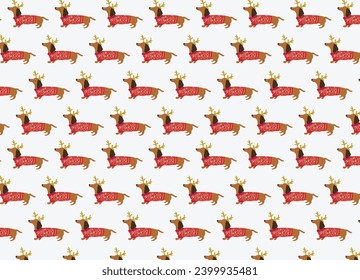 Merry Christmas background with dogs. Christmas celebration, greetings, pattern and backdrop