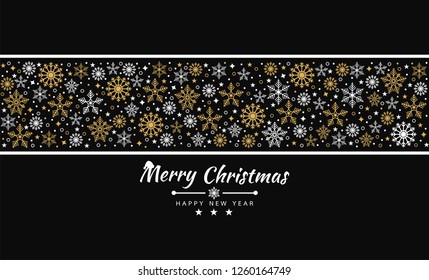 Merry Christmas background with element collection banner. star ,snowflakes. Vector illustration