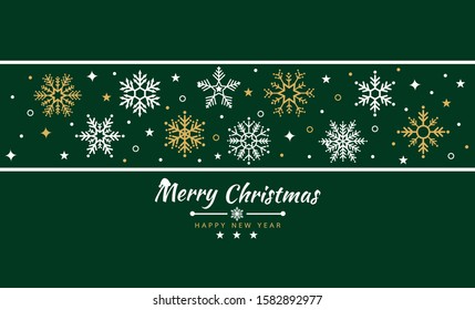 Merry Christmas background with element collection banner. star ,snowflakes. Vector illustration