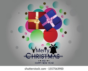 Merry Christmas background with christmas element. Red Background. Vector illustration