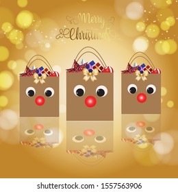 Merry Christmas background with christmas element. Red Background. Vector illustration