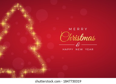 Fröhlicher Weihnachtshintergrund mit Weihnachtselementen. roter Hintergrund. Vektorgrafik