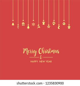 Merry Christmas background with christmas element. Background. Vector illustration