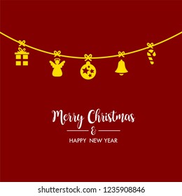 	
Merry Christmas background with christmas element. Background. Vector illustration