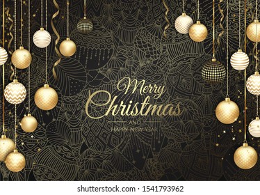 Merry Christmas background with christmas element. Vector illustration