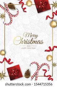 Merry Christmas background with christmas element. Vector illustration