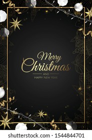 Merry Christmas background with christmas element. Vector illustration