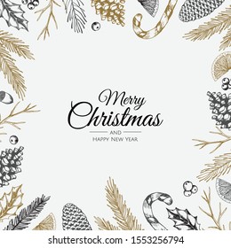 Merry Christmas background with christmas element. Vector illustration