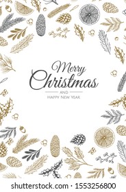 Merry Christmas background with christmas element. Vector illustration