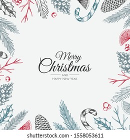 Merry Christmas background with christmas element. Vector illustration