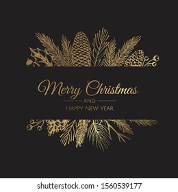 Merry Christmas background with christmas element. Vector illustration