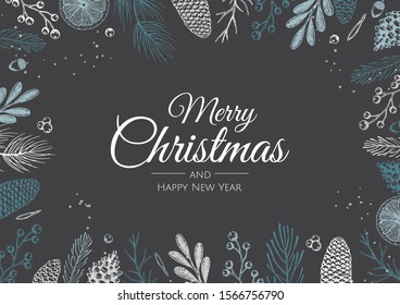 Merry Christmas background with christmas element. Vector illustration