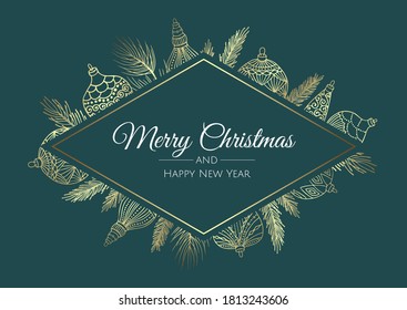 Merry Christmas background with christmas element. Vector illustration