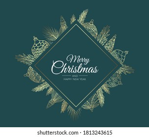 Merry Christmas background with christmas element. Vector illustration