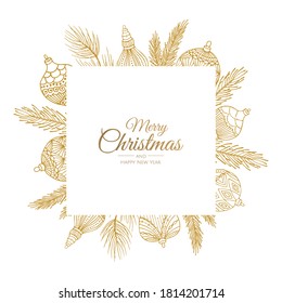 Merry Christmas background with christmas element. Vector illustration