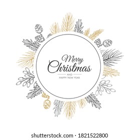 Merry Christmas background with christmas element. Vector illustration