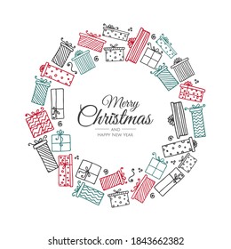 Merry Christmas background with christmas element. Vector illustration