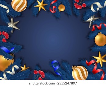 Merry Christmas background with christmas element. Vector illustration