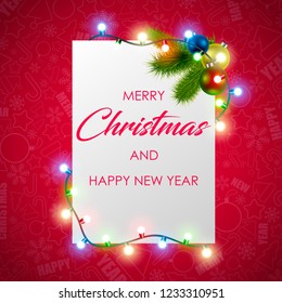 Merry Christmas background with christmas elements