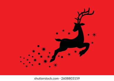 Merry Christmas Background   Festive Design with Snowflakes Reindeer