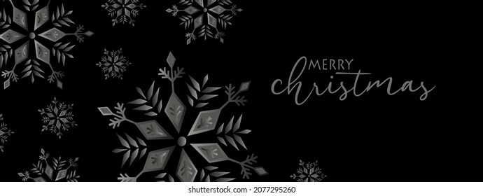 Merry christmas background with frozen snowflake