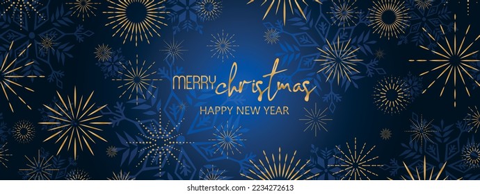 Merry christmas background with frozen snowflake