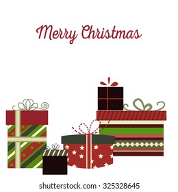 Merry Christmas background with gifts on dark 