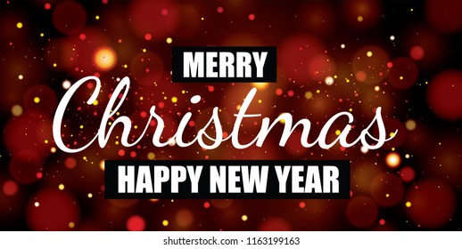 Merry Christmas background , Christmas glow. Xmas lights. Festive greeting card.