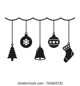 merry christmas background or greeting card vector illustration, flat design best christmas vector icon 