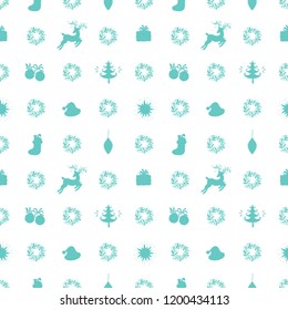 Merry Christmas Background. Holiday Vector Seamless Pattern. Christmas Symbols Silhouettes. Winter Holidays. New year Wallpaper