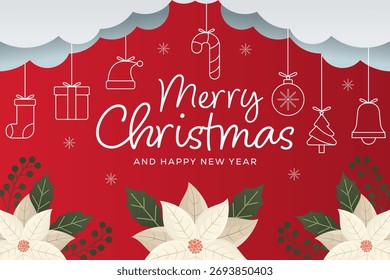 Ilustración de fondo de feliz Navidad en estilo gradiente