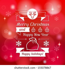 Merry Christmas background for invitation card.