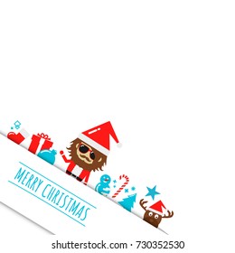 merry christmas background, isolated on white background
