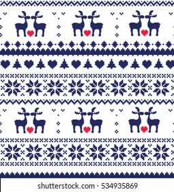 Merry Christmas. Christmas background. Knitted sweater with deers.