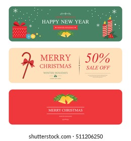 Merry christmas background and label. Vector design winter.