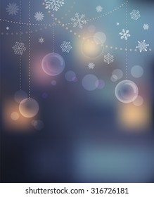 Merry Christmas Background with light bokeh